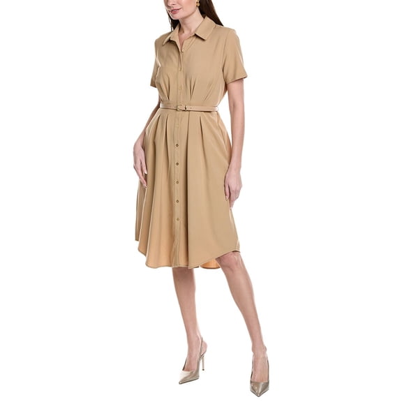Nanette Nanette Lepore womens Short Sleeve Shirt Dress, 4, Brown