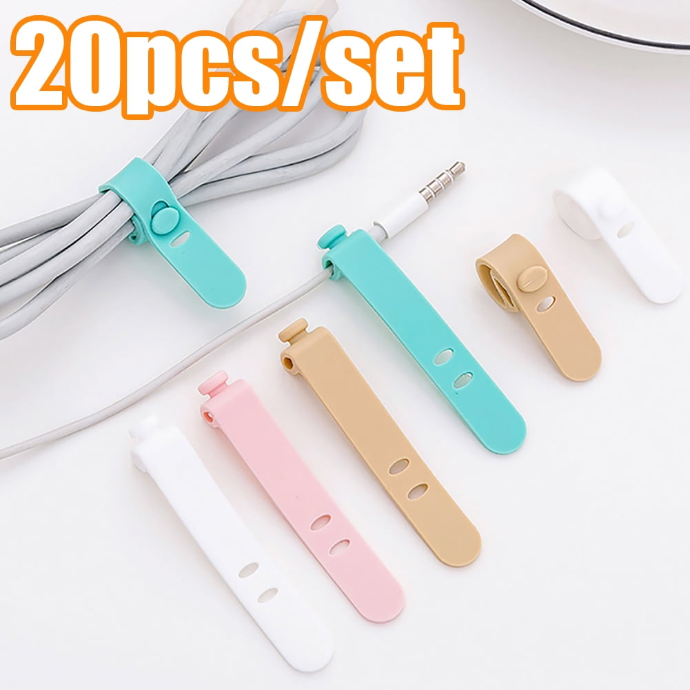 Mabor 6-Pack PU Leather Cable Organizers - Reusable Snap Closure Cord Straps For Chargers, Headphones, Cables (White, Green, Pink) - View #9