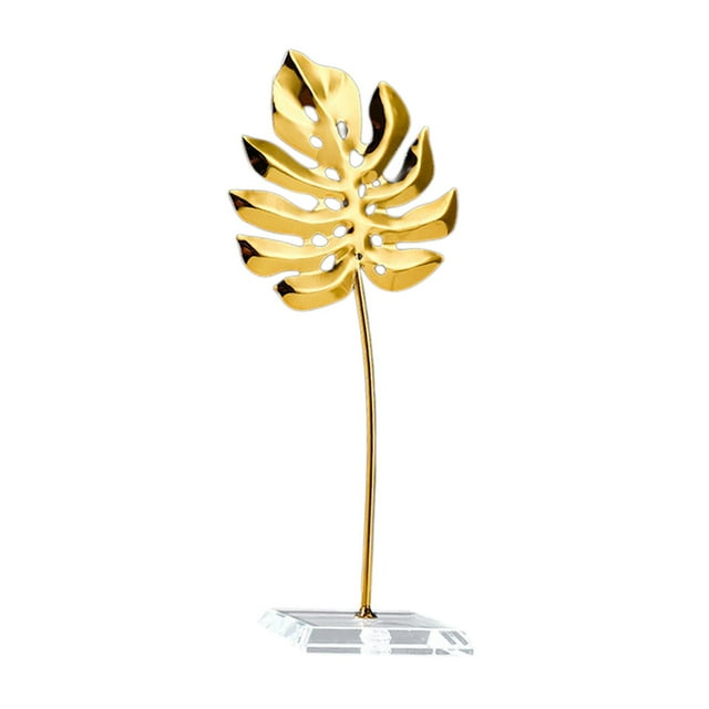 Escultura de hoja de metal, estatua de hoja, adorno de hoja, escultura abstracta para decoración del hogar Hoja de Monstera 21cm