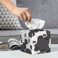 Tissue Box Cover, Black And White Sheeps Leather Tissue Box Holder