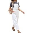 thumbnail image 2 of Women Sleeveless Denim Overall Pants Casual Loose Barrel Leg Jeans Jumpsuit with Pockets, 2 of 6