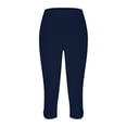 thumbnail image 6 of Enjoytime Capri Leggings for Women Solid Color High Waisted Slim Capris Tummy Control Workout Yoga Pants, 6 of 6
