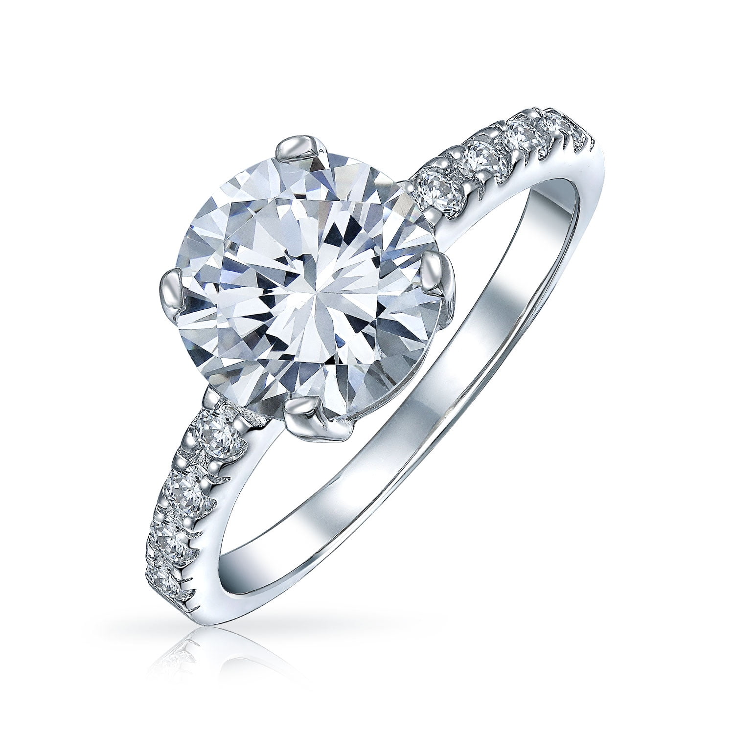 Details about   Sterling Silver Solitaire Engagement Ring with Round Cut AAA quality CZ, 