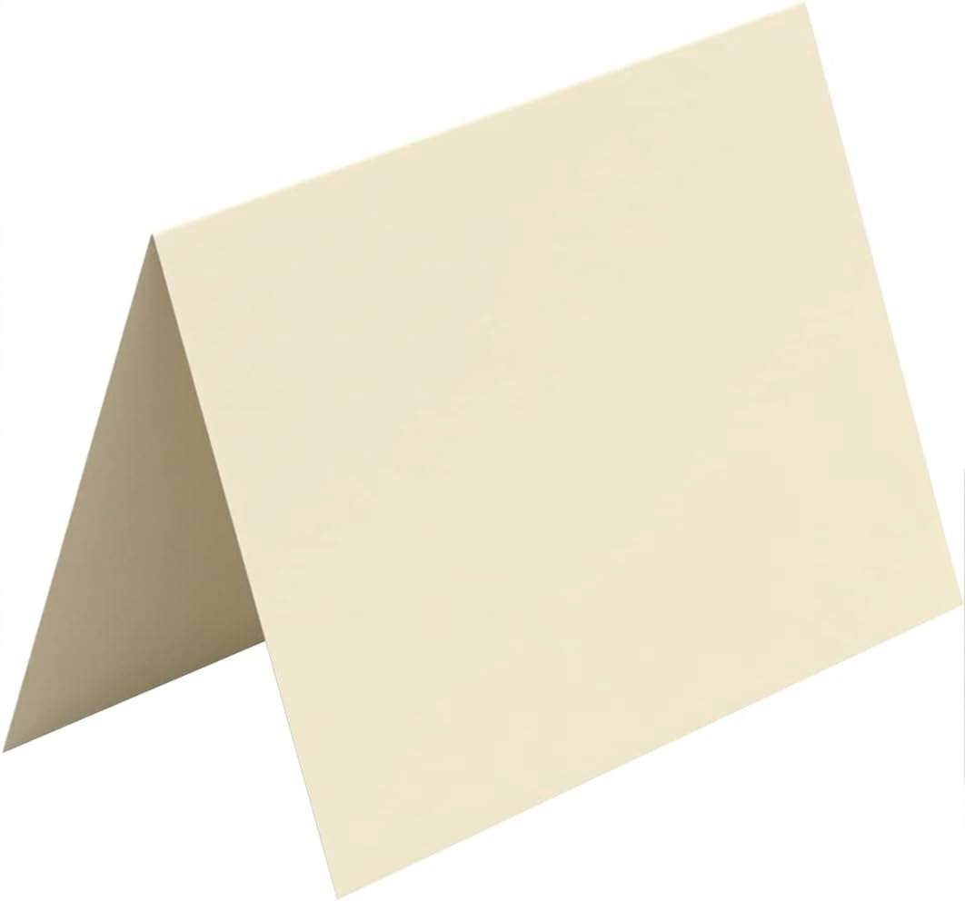 Reskid 100-Pack Cream Blank Greeting Cards - Heavyweight 100lb Cover Cardstock - Pre-Scored Printable Note Cards for Wedding Invitations, Thank You Notes, and DIY Crafting (8.5x11, Inches)