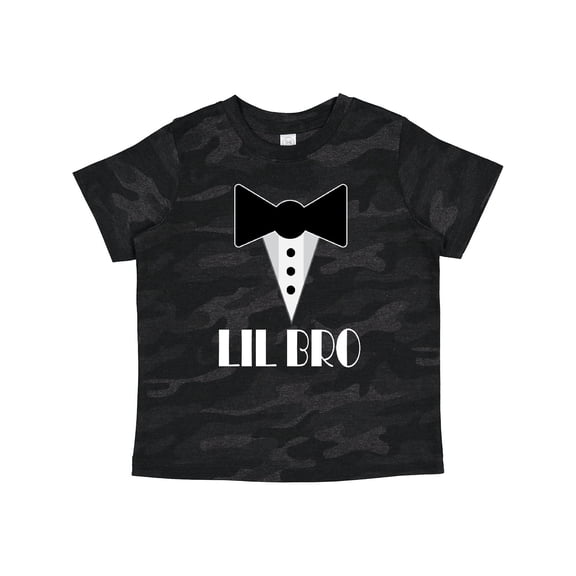 Inktastic Lil Bro Little Brother Mock Tuxedo Tux Boys Toddler T-Shirt