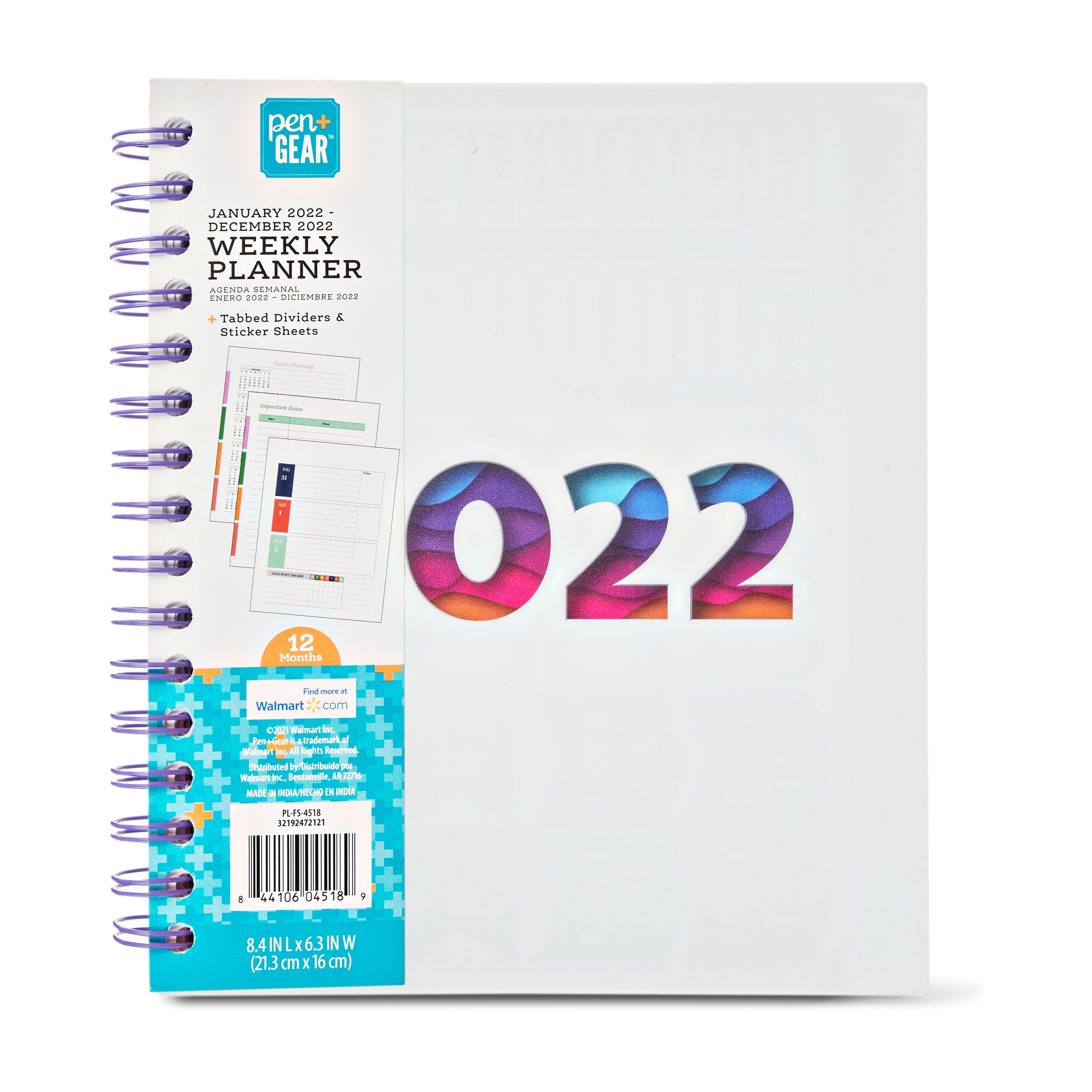 2021 Calendar 3.75 X 5.75 WEEKLY Hardback Pocket Planner Phone Book Blue 