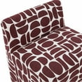 thumbnail image 5 of Maklaine Modern Contemporary Merlot Geometric Jacquard Weave Stool, 5 of 6