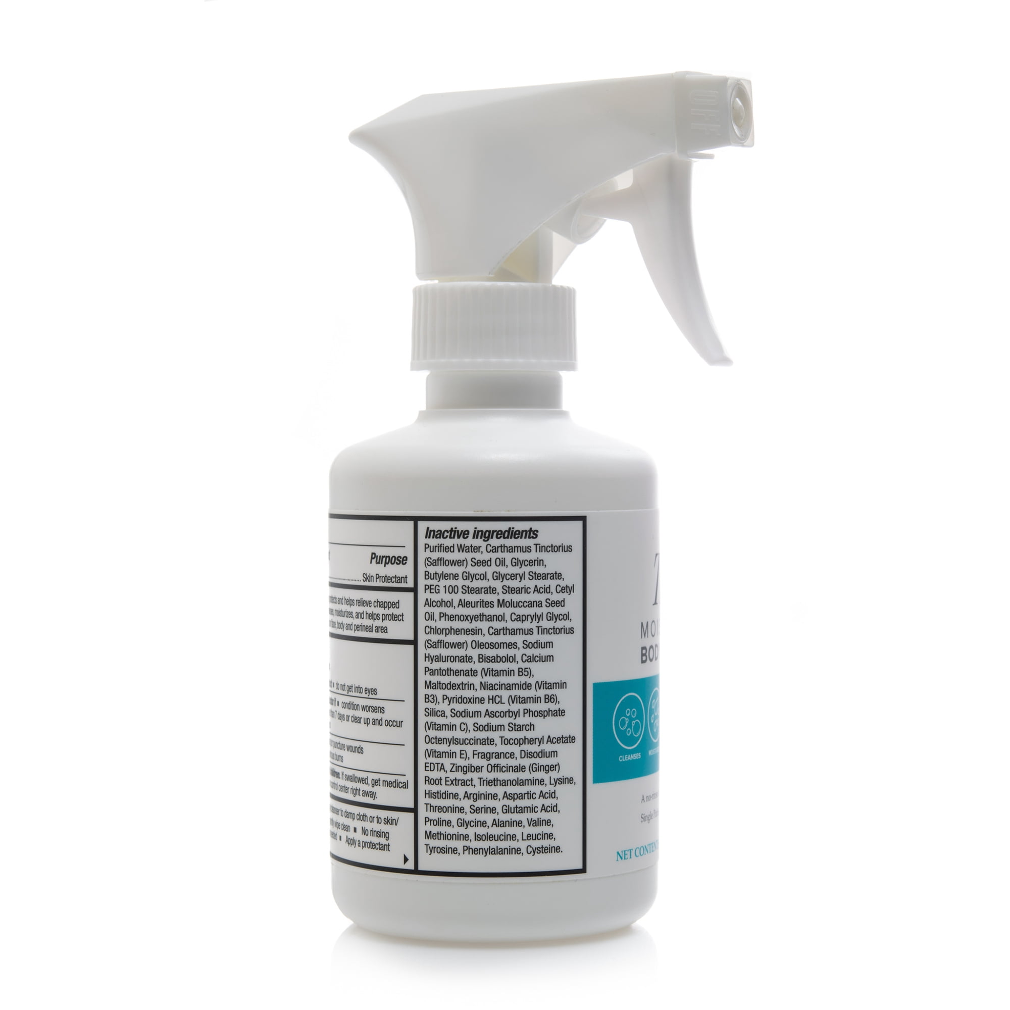 Thera Moisturizing Body Cleanser, Rinse-Free Lotion, Skin, Face, Spray, 8 oz., 12 Ct