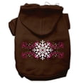 thumbnail image 1 of Pink Snowflake Swirls Screenprint Pet Hoodies Brown Size Xxl (18), 1 of 1