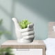 thumbnail image 5 of de cerámica con mano, para pntas de interior, bonsái, jardín, hogar mano vertical Macarena maceta jardinera, 5 of 8