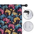 thumbnail image 4 of Blackout Kids Curtains,Game Controller Black Pattern Children's Insulated Curtains Set Of 2,Bedroom Essentials,Toddler Room Decor 52"x84", 4 of 5