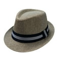 thumbnail image 2 of Holzkary Fedora Hat Wide Brim Summer Beach Sun Cap Panama Hat for Men Women Men and Women Retro Jazz Hat Soild British Sun Hat Travel Sun Hat Khaki One Size, 2 of 3