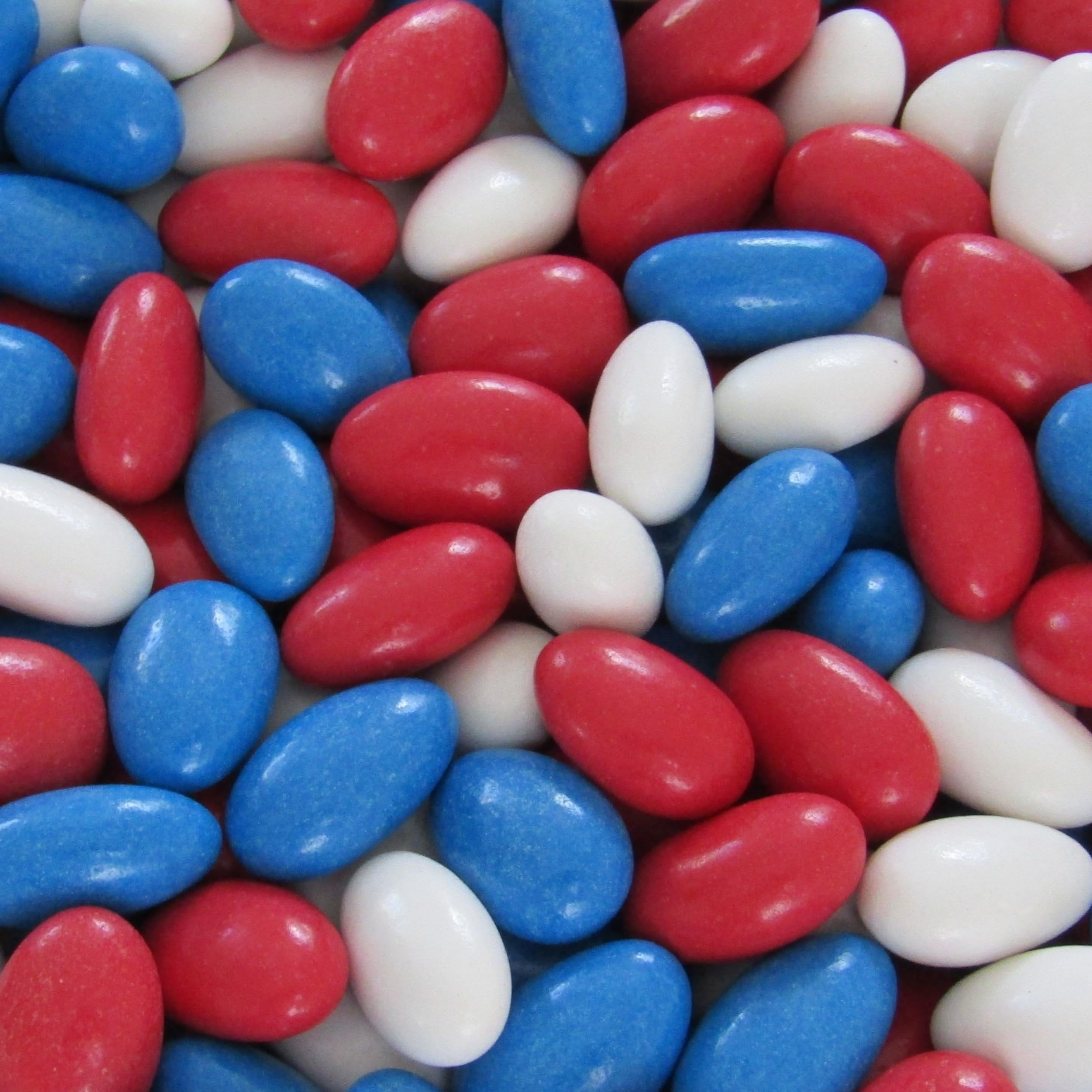 Patriotic Jordan Almonds Medley by Its Delish, 10 Lbs Bulk  Red White and Blue Candied Almonds  Fourth of July Party Decorations US Flag Colors - Bulk Vegan & Kosher Candy  Made in USA