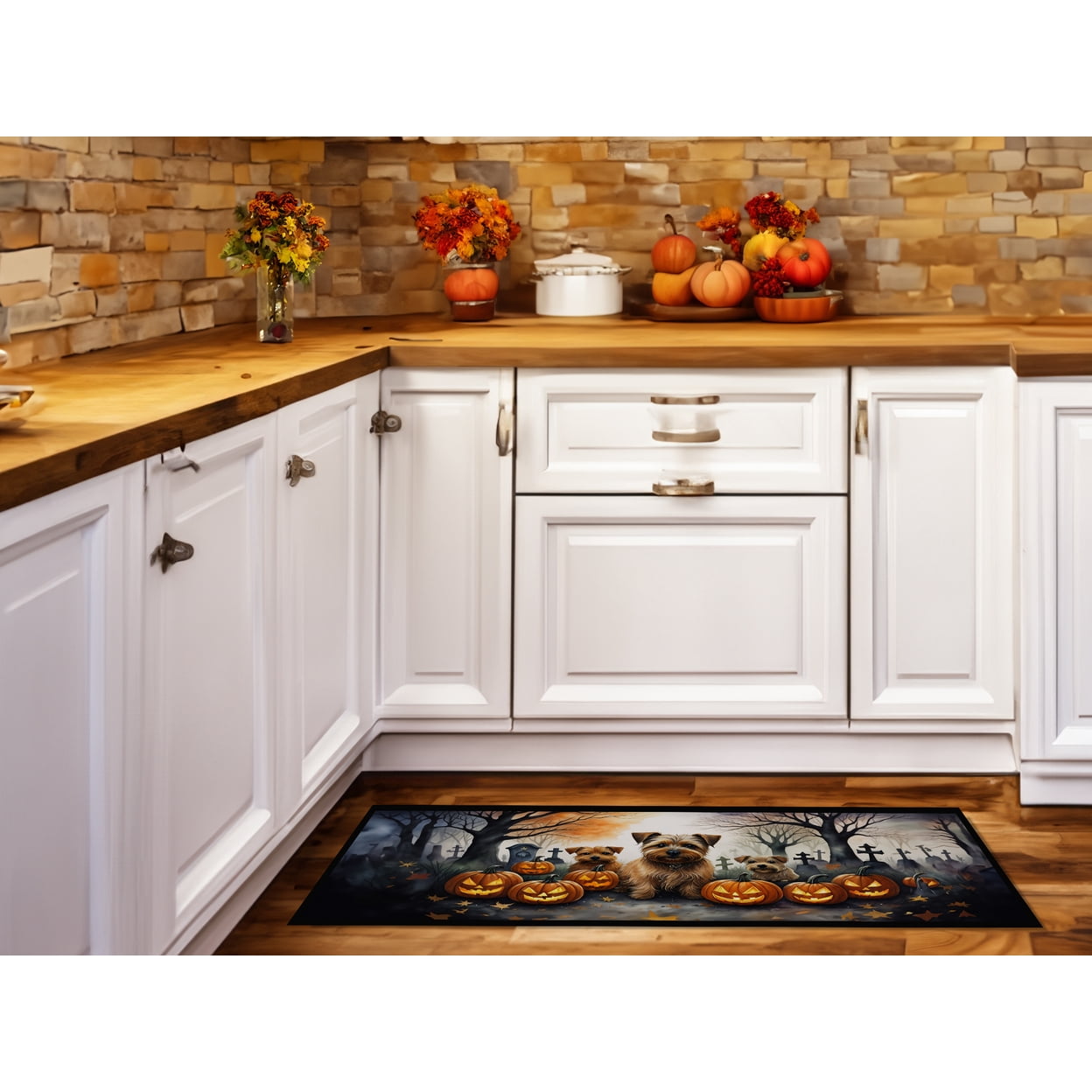 Norfolk Terrier Spooky Halloween Runner Mat 28x58 58 in x 28 in