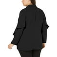thumbnail image 2 of Alfani Womens Flounce Sleeve Jacket, Black, Plus Size, 3X, 2 of 2