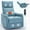 Blue, variant on PAPROOS Rocker Recliner with Heat and Massage, 360°Swivel Rocker Recliner Chair, Small Rocking Recliner for Small Spaces, Home Theater Recliner with 2 Side Pockets, Nursery Glider Chair, Orange