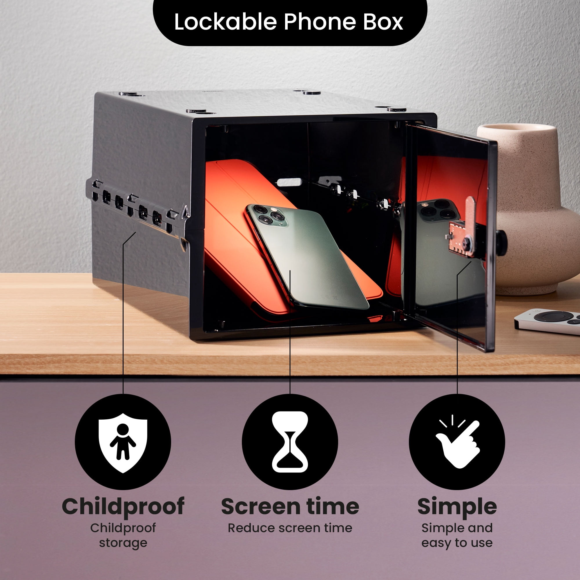 Lockabox One™ Jet | Premium Lockable Storage Box | 10 Litre Combination Lock Box For Food, Medicine & Home Safety | BPA-Safe