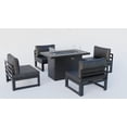 thumbnail image 2 of LeisureMod Chelsea 5-Piece Middle Patio Chairs and Fire Pit Table Set With Cushions, Black, 2 of 9