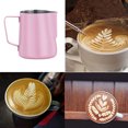 thumbnail image 2 of Jarra para espumar leche con boca puntiaguda de 600 ml, taza para espumar leche espesa de acero inoxidable para el hogar, color rosa, 2 of 5