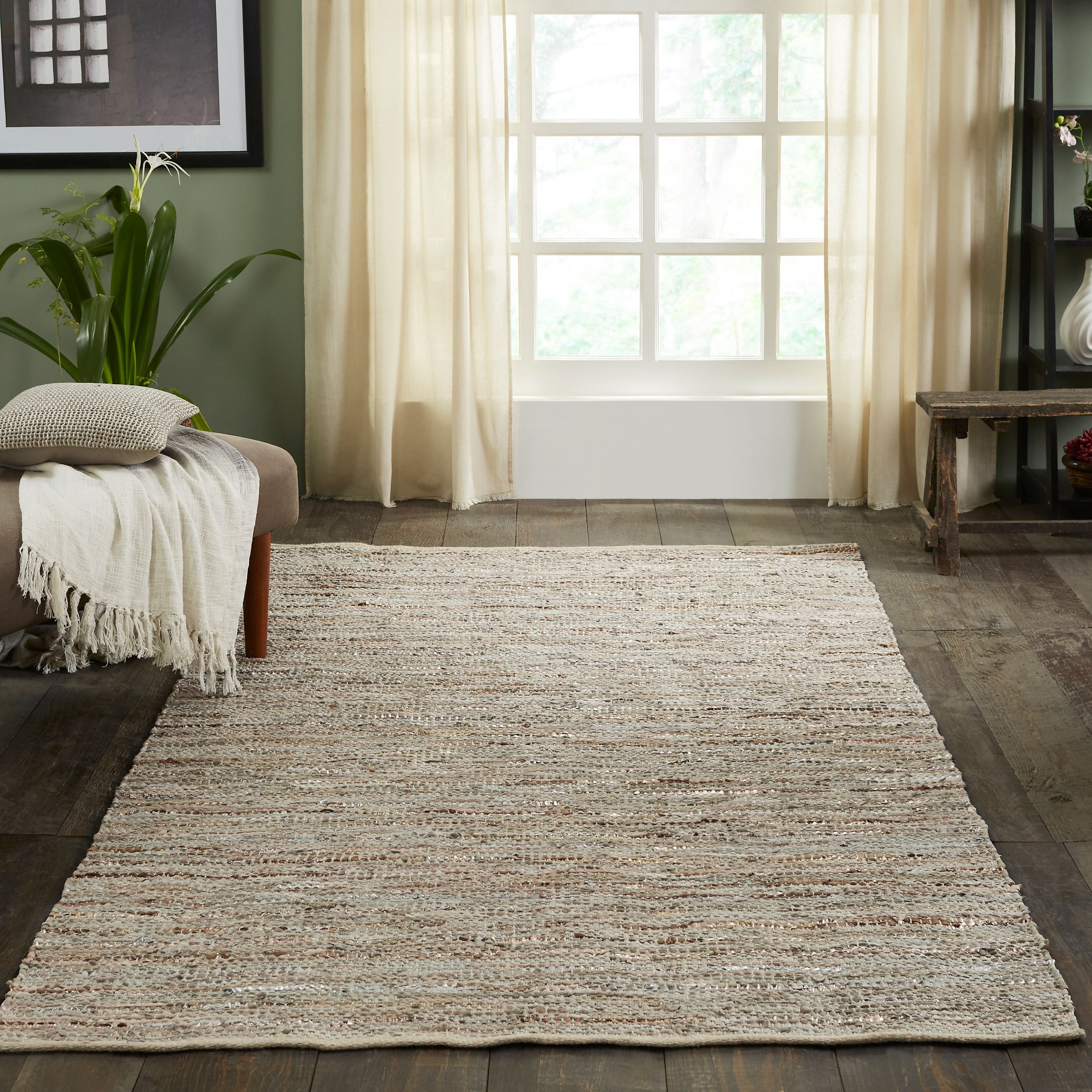 Impressions HandWoven Gentry Leather and Cotton Area Rug