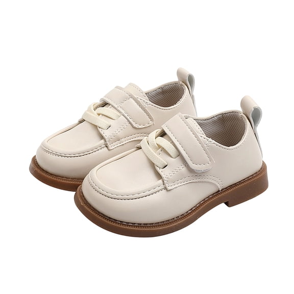 Beige Baby Girls British Style Loafers Four Seasons Flat Soft Sole Shoes Toddler Comfortable Casual