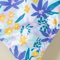 thumbnail image 5 of ZHUASHUM Summer Solid Color Sleeveless Toddler Girls Ruffles 1 Piece Swimwear Floral Prints Beach Onesie Swimsuit Bikiniblue,Size2-3 Years, 5 of 6