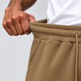 thumbnail image 5 of Men's Wide Leg Pants Baggy Polyester Elastic Waist Loose Fit Streetwear Trousers with Pockets | Zenithor,Khaki L, 5 of 6
