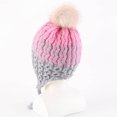 thumbnail image 5 of Boys Girls Kids' Fleece-Lined Beanie Winter Warm Earflap Hat with Pom-Pom and Drawstring, Color Block Thicken Knit Cap, 5 of 5