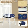 thumbnail image 3 of Dznils Toddler Booster Seat for Dining Table, with Safety Buckles, Non-Slip Bottom, Blue Car, 3 of 11