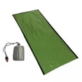 thumbnail image 1 of 4x Saco De Dormir Térmico Para Acampar Al Aire Libre Manta De Supervivencia De Emergencia Verde + Bolsa, 1 of 8