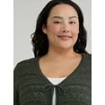 thumbnail image 4 of Terra & Sky Women's Plus Open Front Cardigan with Short Sleeves, Sizes 0X-5X, 4 of 5