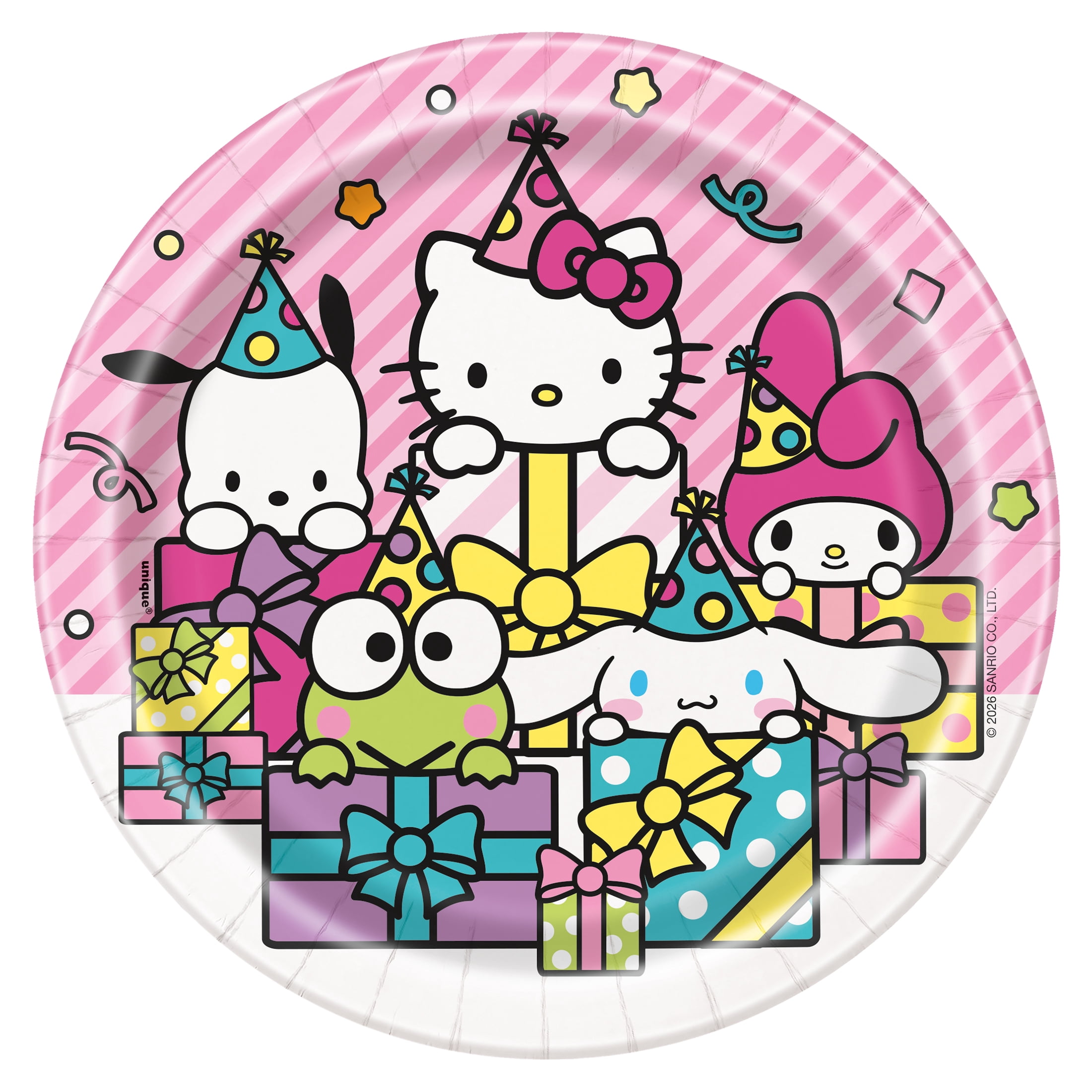 Hello Kitty 8 Count 6.75IN Multicolor Dessert Paper Plates