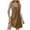 Coffee, variant on SEAOPEN Deals Sundress for Women Slit Side Halter Neck Dress High Waist Beach Sundress Flattering Fit Bohemian Dresses Army Green,S