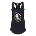 thumbnail image 2 of Torn Ripped Eagle Claws Animal Lover Ladies Racerback Tank Top, Black, Small, 2 of 3