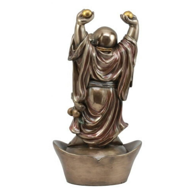 Chinese Zen Monk Happy Buddha Standing On Golden Nugget Chinese Zen Monk Happy Buddha Standing On Golden Nugget