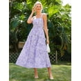 thumbnail image 4 of Vestido largo GRACE KARIN, estilo bohemio, con estampado floral escalonado para mujer, color morado, 4 of 6