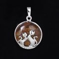 thumbnail image 1 of Pendentif Chat pour Collier Pierre Naturelle Perles Rondes Plates Pendentif Cœur d'Amour Femmes, 1 of 6