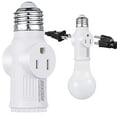 thumbnail image 1 of 3 Prong Light Socket Adapter,E26 Light Bulb Outlet Adapter,Polarized Light Socket to Plug Adapter,White Light Bulb to 2/3 Prong Outlet Plug Splitter Converter for Garage Porch CCTV Camera, 1 of 3