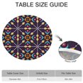thumbnail image 6 of 44in Round Tablecloth with Elastic Edge, Waterproof Fitted Table Cover for 36-44" Tables, Boho Theme Polyester Reusable Table Cloths Wipe Clean for Picnic, Dining, Outdoor Use and Party Decor, 6 of 7