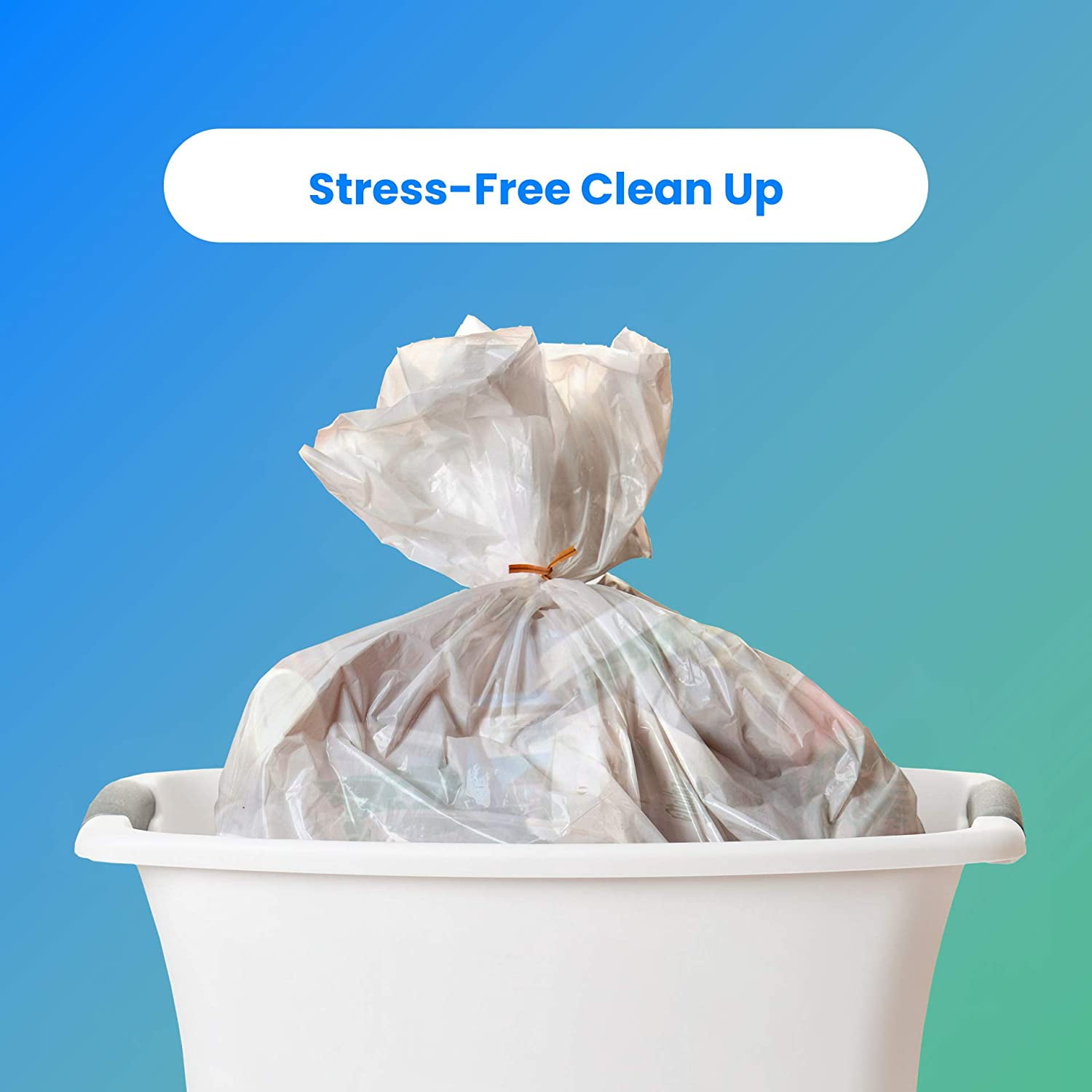 2-4 Gallon Trash Bags | 400 Bags | Clear | Bathroom | Strong | Garbage