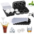 thumbnail image 1 of Paquete de 3 bandejas redondas grandes de silicona para cubitos de hielo, bandejas de hielo para congelador con tapa, bandejas de hielo cuadradas con forma de panal (negro), 1 of 5