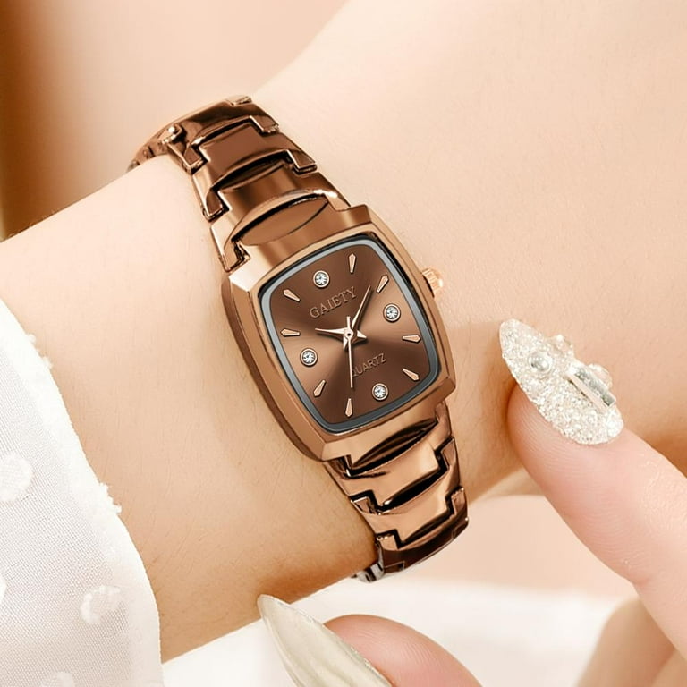 Luxury Crystal Watches For Women Rose Gold Steel Strap Ladies Wrist Watches Top Brand Bracelet Clock Relogio Feminino Quartz Wristwatches