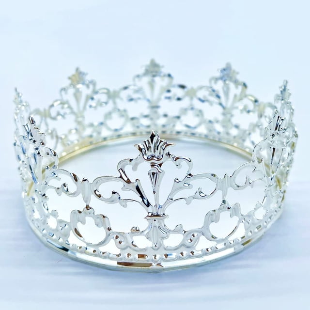 Decoración para tarta con corona de princesa para niños y niñas, decoración para tartas para bodas (plata) Sincero Hogar