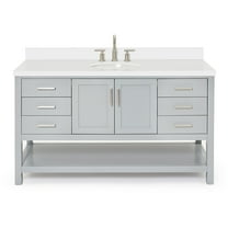 Ariel S061swqovo Magnolia 60" Free Standing Single Basin Vanity Set - Grey / Pure White