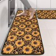 thumbnail image 2 of Kitchen Rugs Sets Of 2,Black Leopard Sunflower Pattern Anti Fatigue Kitchen Mat Rugs Non Slip Washable,Decorative Kitchen Floor Mats for Kitchen,Sink,Laundry,17"x47"+17"x47", 2 of 5
