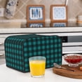 thumbnail image 6 of Goofa Teal On Black Plaid Print Toaster Cover 4 Slice, Four Slice Bread Machine Cover Quilted Toaster Covers Bread Maker Cover Kitchen Appliance Cover, 6 of 7