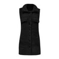 thumbnail image 4 of Solid Loose Fit Elegant Lapel Button Front Vest Cardigan for Women Women Casual Dress Sweater Long Sleeve Hoodie Womens Long Hooded Sweatshirt, 4 of 4