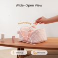 thumbnail image 4 of Travel Makeup Bag for Woman, 180° Lay-Flat Large Capacity Puffy Padded Cosmetic Organizer Pouch, Triple-Proof Waterproof Wide-Open Toiletry Bag for Toiletries & Brushes, 4 of 8