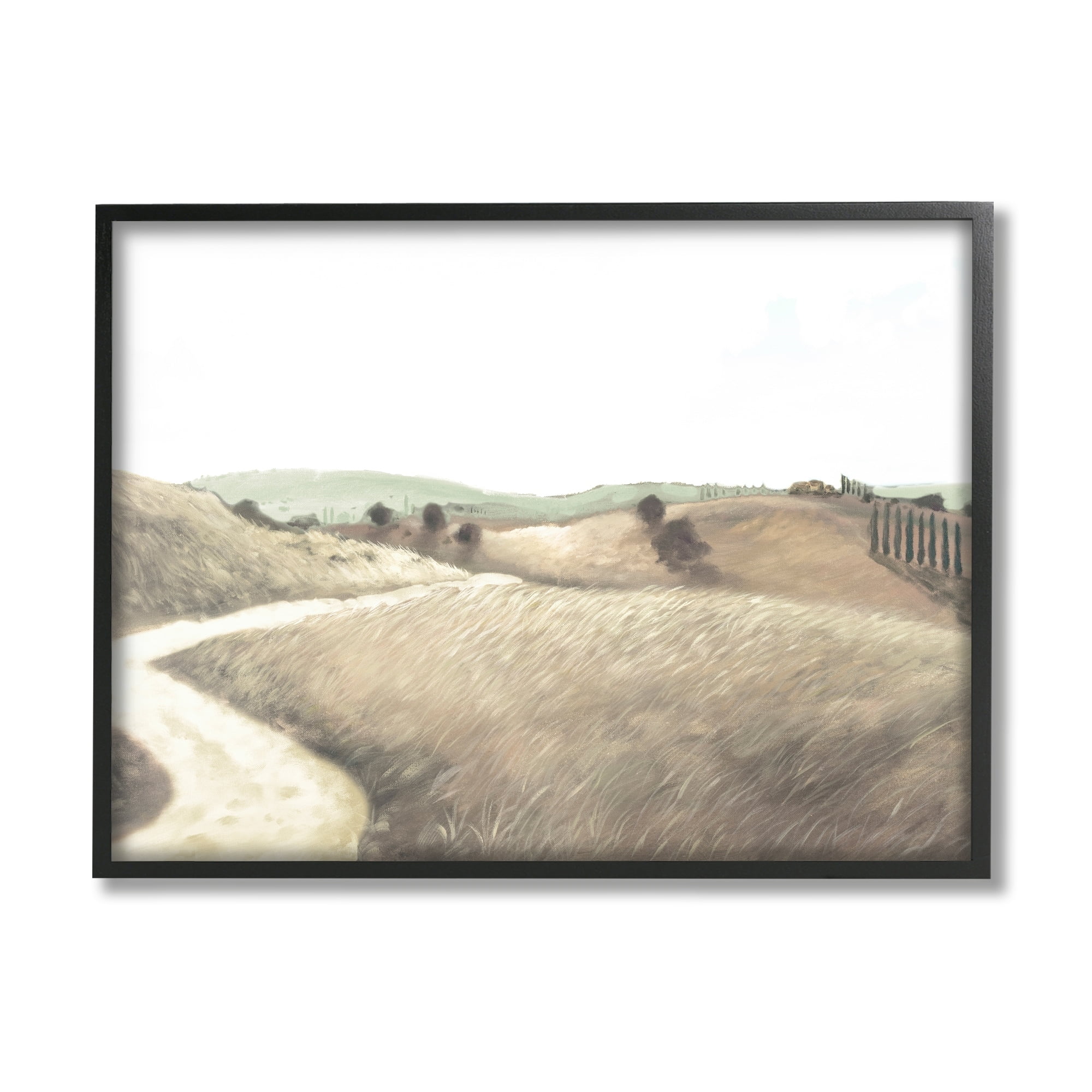 Stupell Industries Rural Hill Slopes Perspective Trail Wheat Grasslands Path,14 x 11, Design by Kingsley
