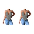 thumbnail image 2 of Sonducket Chaleco con escote en V profundo Camisola de color sólido Sin espalda Sin mangas Camisa corta para niñas Ropa de moda de noche de Type1 NO1, 2 of 6
